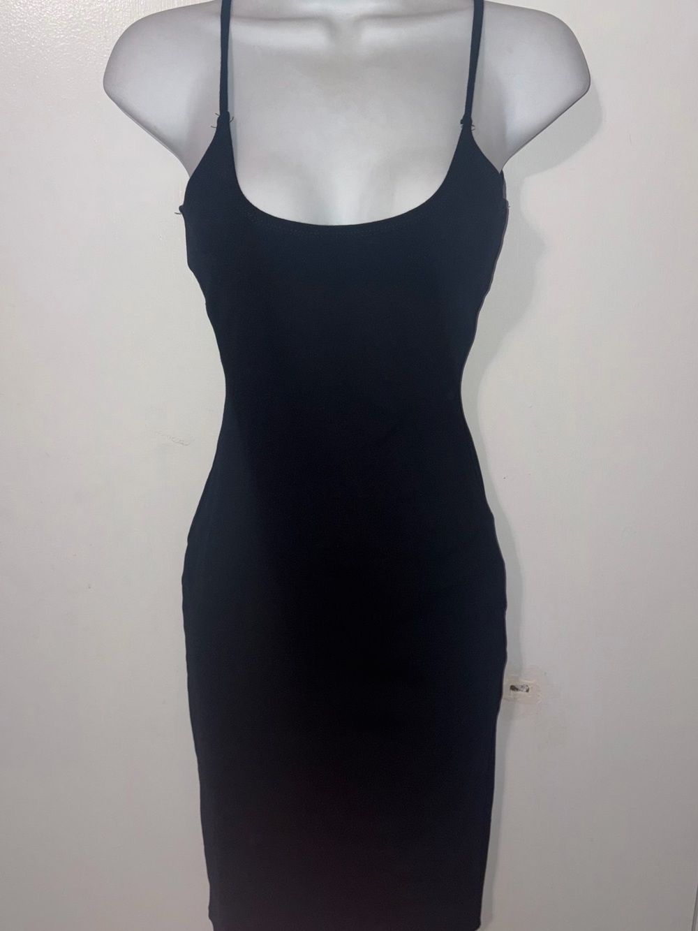 NWOT Classic Black Spaghetti Strap Bodycon Dress